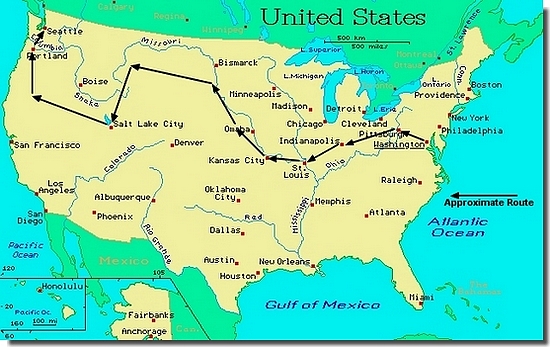 USA Route map